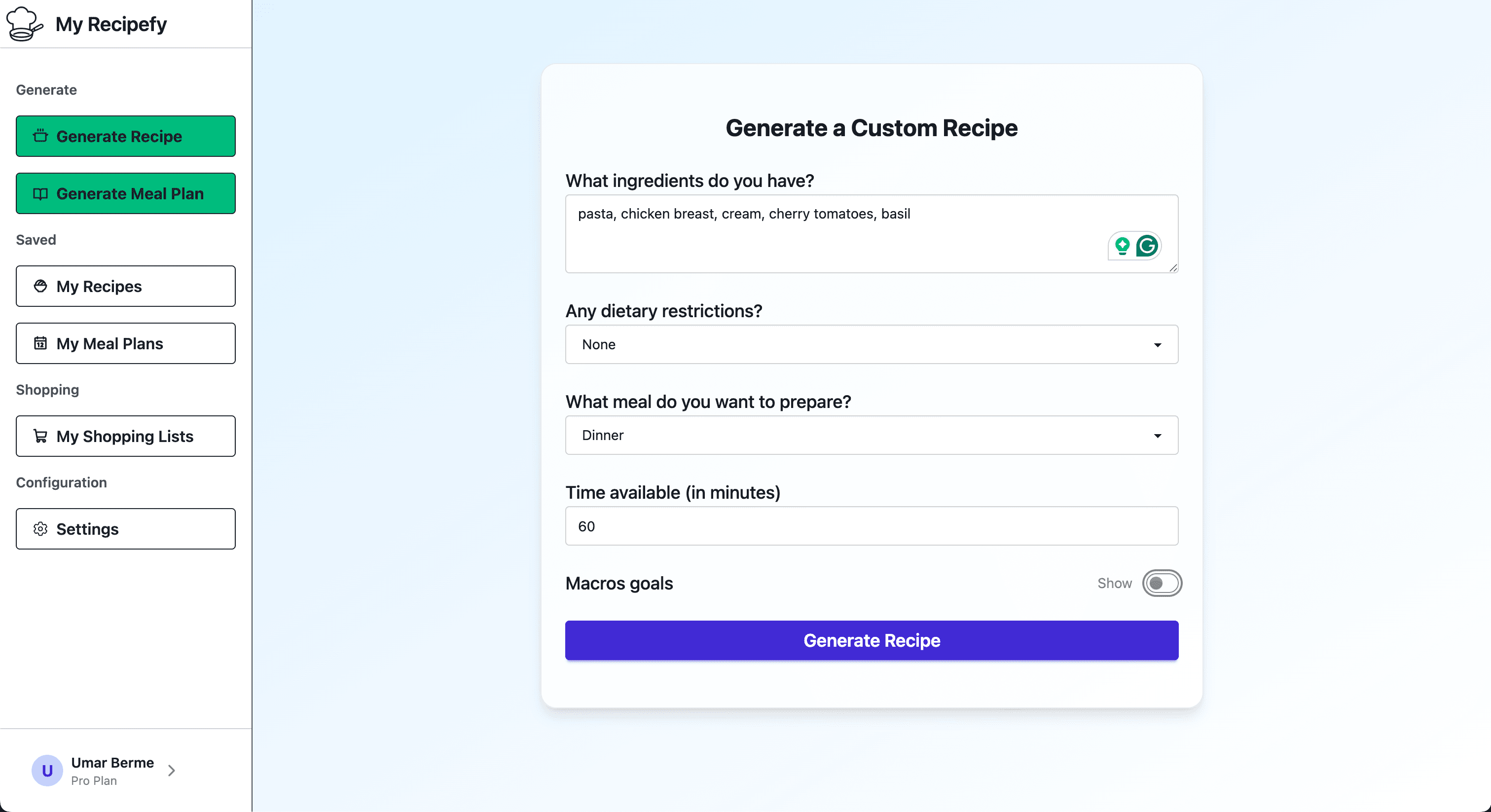 Fill in the form to get started